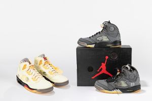,NIKE - Bundle Pack - Jordan 5 Retro Off-White Black & Sail - Taglia US 8.5 EUR 42