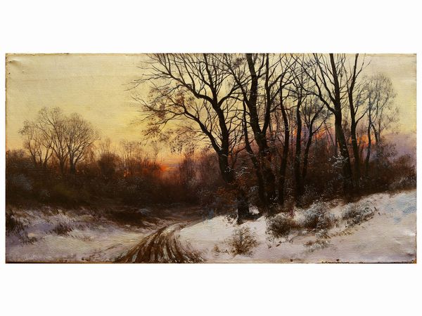 Paesaggio innevato al tramonto  - Asta House Sale: Un'elegante casa fiorentina - Associazione Nazionale - Case d'Asta italiane