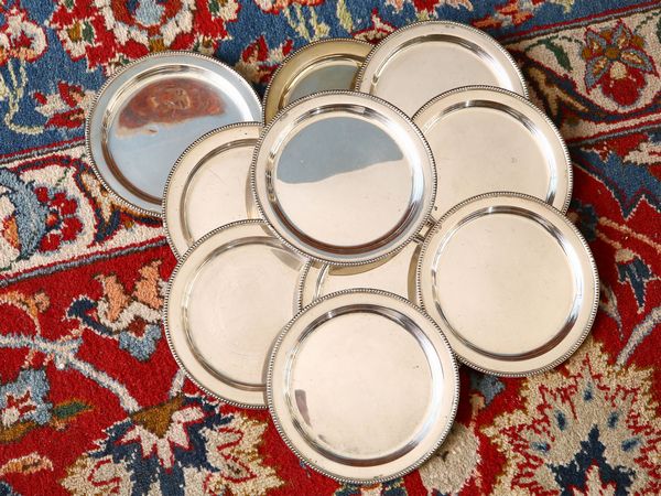 Serie di dieci piattini da pane in argento  - Asta House Sale: Un'elegante casa fiorentina - Associazione Nazionale - Case d'Asta italiane