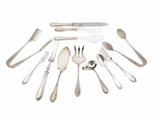 Servizio di posate in argento Calderoni Milano  - Asta House Sale: Un'elegante casa fiorentina - Associazione Nazionale - Case d'Asta italiane