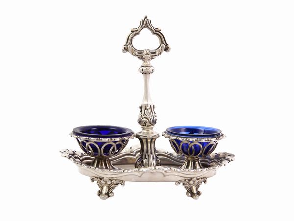 Set  da tavola in argento con oliera e saliere  - Asta House Sale: Un'elegante casa fiorentina - Associazione Nazionale - Case d'Asta italiane
