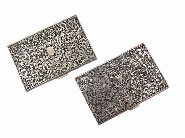 Due scatole portasigarette in argento  - Asta House Sale: Un'elegante casa fiorentina - Associazione Nazionale - Case d'Asta italiane