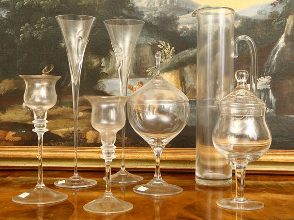 Lotto di oggetti per la tavola in vetro e cristallo  - Asta House Sale: Un'elegante casa fiorentina - Associazione Nazionale - Case d'Asta italiane