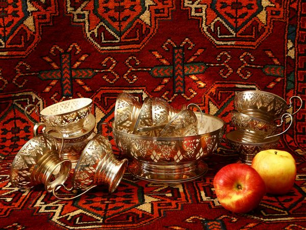 Set da macedonia o ponce in metallo argentato, Mappin & Webb  - Asta House Sale: Un'elegante casa fiorentina - Associazione Nazionale - Case d'Asta italiane