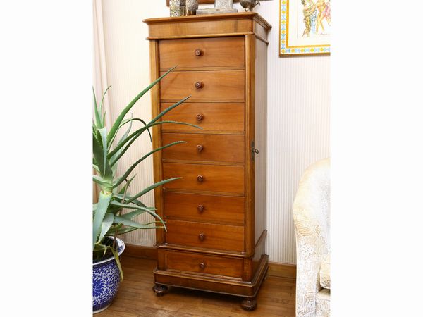 Cassettiera-scherdario impiallacciato in noce e piuma di noce  - Asta House Sale: Un'elegante casa fiorentina - Associazione Nazionale - Case d'Asta italiane