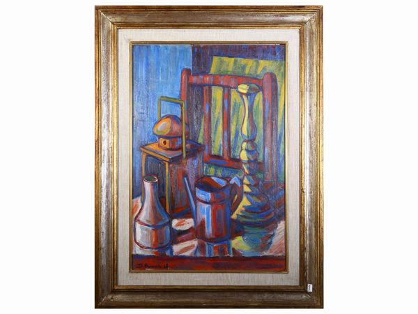 ,Sandro Buccelli : Natura morta 1968  - Asta House Sale: Un'elegante casa fiorentina - Associazione Nazionale - Case d'Asta italiane