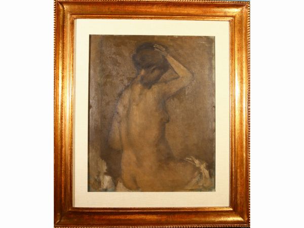 ,Carlo Mattioli : Nudo femminile 1942  - Asta House Sale: Un'elegante casa fiorentina - Associazione Nazionale - Case d'Asta italiane