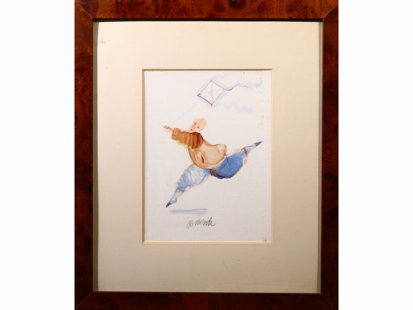 ,Antonio Possenti : Figura con aquilone  - Asta House Sale: Un'elegante casa fiorentina - Associazione Nazionale - Case d'Asta italiane