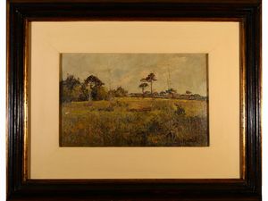 ,Scuola toscana - Paesaggio di campagna