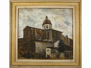 ,GUIDO BORGIANNI - Veduta della Chiesa di San Lorenzo 1939