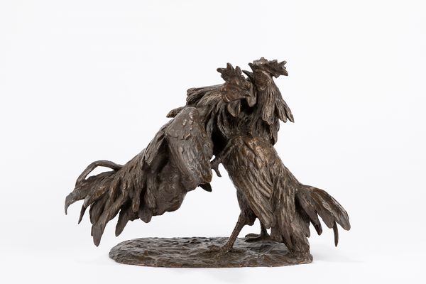 ,Italo Griselli : Scontro tra galli  - Asta Arte figurativa tra XIX e XX Secolo - Associazione Nazionale - Case d'Asta italiane