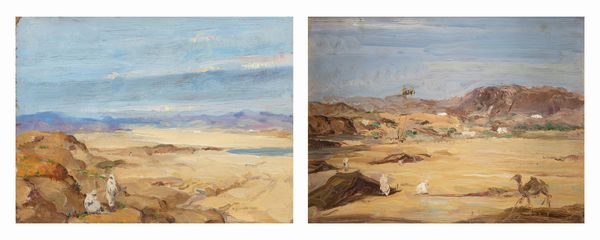,Luigi Brignoli : Coppia di paesaggi africani  - Asta Arte figurativa tra XIX e XX Secolo - Associazione Nazionale - Case d'Asta italiane