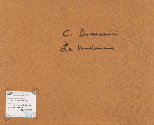 ,Carlo Domenici : La vendemmia  - Asta Arte figurativa tra XIX e XX Secolo - Associazione Nazionale - Case d'Asta italiane