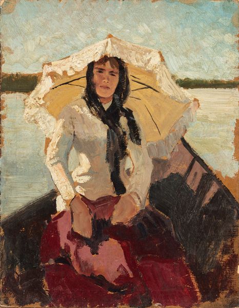 ,Eugenio Cecconi : L'ombrellino bianco  - Asta Arte figurativa tra XIX e XX Secolo - Associazione Nazionale - Case d'Asta italiane