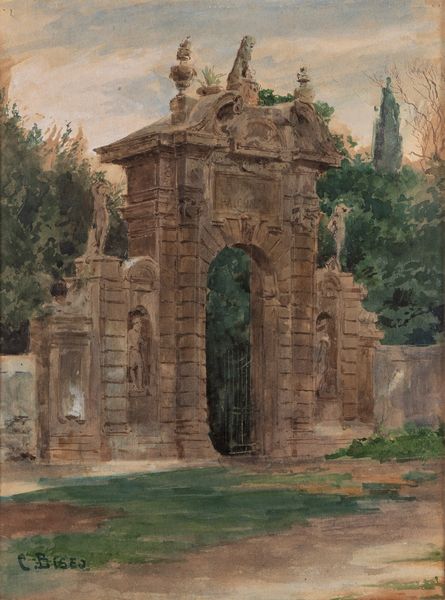 ,Cesare Biseo : Frascati, il portale di Villa Falconieri  - Asta Arte figurativa tra XIX e XX Secolo - Associazione Nazionale - Case d'Asta italiane