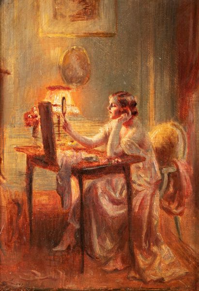 ,Delphin Enjolras : Donna allo specchio  - Asta Arte figurativa tra XIX e XX Secolo - Associazione Nazionale - Case d'Asta italiane