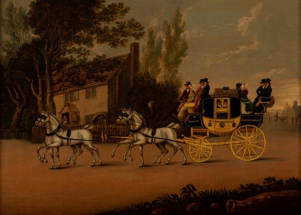 ,John Cordrey : Carrozza della corriera Salop Shrewsbury - Birmingham  - Asta Arte figurativa tra XIX e XX Secolo - Associazione Nazionale - Case d'Asta italiane