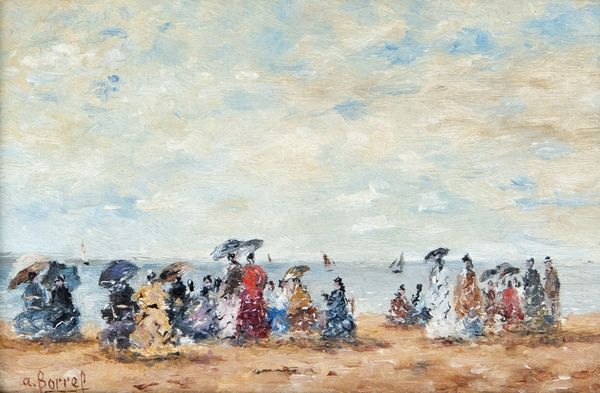 ,André Borrel : Sulla spiaggia in Normandia  - Asta Arte figurativa tra XIX e XX Secolo - Associazione Nazionale - Case d'Asta italiane