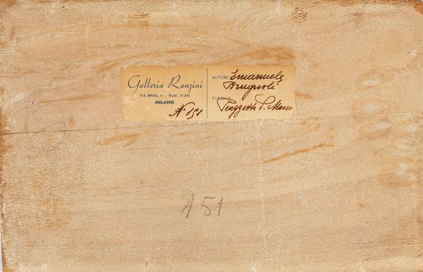 ,EMANUELE BRUGNOLI : Piazzetta San Marco  - Asta Arte figurativa tra XIX e XX Secolo - Associazione Nazionale - Case d'Asta italiane