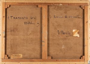 ,Federico Morello : Tramonto sul mare, Riviera di Ponente  - Asta Arte figurativa tra XIX e XX Secolo - Associazione Nazionale - Case d'Asta italiane