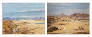 ,Luigi Brignoli - Coppia di paesaggi africani