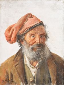 ,Alfonso Muzii : Il pescatore  - Asta Arte figurativa tra XIX e XX Secolo - Associazione Nazionale - Case d'Asta italiane
