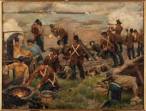 ,Emilio Paggiaro - Artiglieria austriaca a San Giuliano, 1849