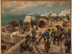 ,Emilio Paggiaro - Difesa del ponte ferroviario dalle forze armate austriache, giugno 1849