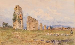 ,Filippo Anivitti - Acquedotto nella Campagna romana
