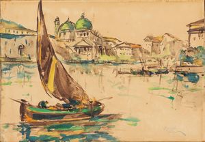 ,Vittore Zanetti Zilla - Scorcio veneziano