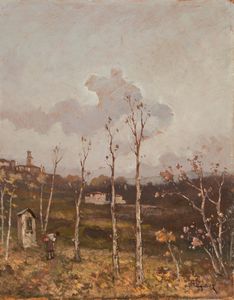 ,LORENZO GIGNOUS - L'edicola votiva verso il Lago Maggiore