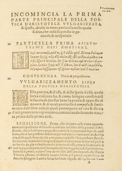 ,Lodovico Castelvetro : Poetica d�Aristotele vulgarizzata et sposta per Ludovico Castelvetro  - Asta Libri, Autografi e Stampe - Associazione Nazionale - Case d'Asta italiane