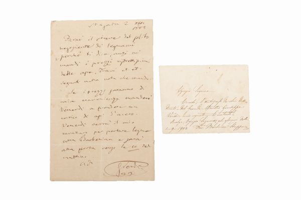,Verdi, Giuseppe : Lettera  - Asta Libri, Autografi e Stampe - Associazione Nazionale - Case d'Asta italiane