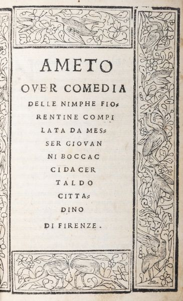 ,Boccaccio, Giovanni : Ameto  - Asta Libri, Autografi e Stampe - Associazione Nazionale - Case d'Asta italiane