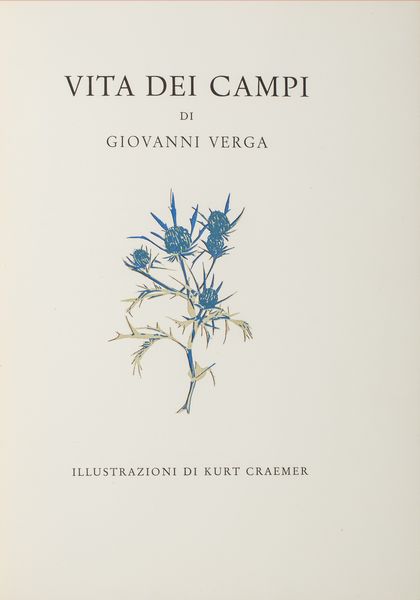 ,Verga, Giovanni : Vita dei Campi  - Asta Libri, Autografi e Stampe - Associazione Nazionale - Case d'Asta italiane