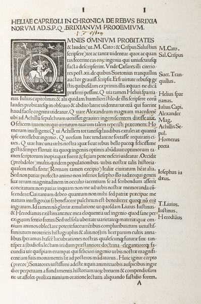 ,Helias Capreolus : Chronica de rebus Brixianorum  - Asta Libri, Autografi e Stampe - Associazione Nazionale - Case d'Asta italiane