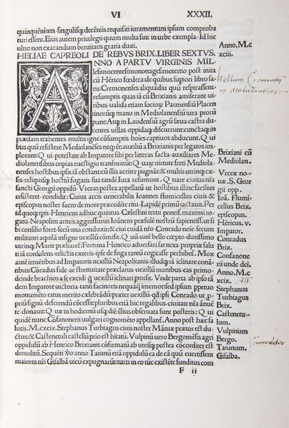 ,Helias Capreolus : Chronica de rebus Brixianorum  - Asta Libri, Autografi e Stampe - Associazione Nazionale - Case d'Asta italiane