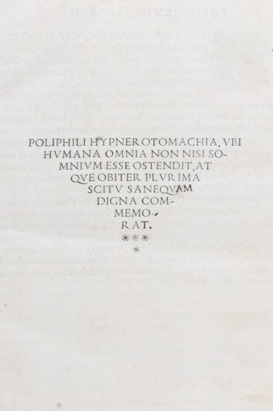 ,Colonna, Francesco : Hypnerotomachia Poliphili, ubi humana omnia non nisi somnium esse docet atque obiter plurima scitu sanequam digna commemorat  - Asta Libri, Autografi e Stampe - Associazione Nazionale - Case d'Asta italiane