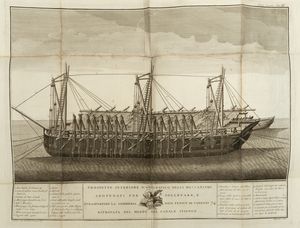 ,Giovanni Zusto : Descrizione istorica dell'estrazione della pubblica nave La Fenice dal Canale Spignon in cui giacque circa tre anni totalmente sommersa  - Asta Libri, Autografi e Stampe - Associazione Nazionale - Case d'Asta italiane