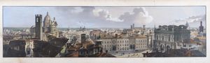 ,Gaetano Gariboldi : Veduta panoramica di Brescia  - Asta Libri, Autografi e Stampe - Associazione Nazionale - Case d'Asta italiane
