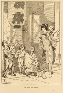 ,Émile Guimet : Promenades japonaises: Tokio - Nikko. Dessins par Felix Regamey  - Asta Libri, Autografi e Stampe - Associazione Nazionale - Case d'Asta italiane