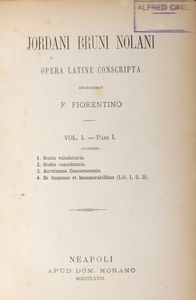 ,Giordano Bruno - Jordani opera omnia - Opera Latine Conscripta