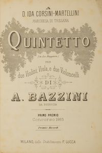 ,Claudio Bazzini - Quintetto in La Maggiore per due violini, viola e due violoncelli
