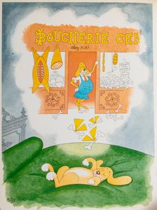 ,Albert Dubout : Entre Chats  - Asta Libri, Autografi e Stampe - Associazione Nazionale - Case d'Asta italiane