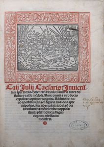 ,Cesare, Caio Giulio - Caii Iulii Caesaris invictissimi imperatoris Commentaria: seculorum iniuria antea difficilia: et valde mendosa. Nunc primum a viro docto expolita: et optime recognita. Additis de novo apostillis: Una cum figuris suis locis apte dispositis
