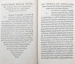 ,Hermes Trismegisto : Il Pimandro di Mercurio Trimegisto  - Asta Libri, Autografi e Stampe - Associazione Nazionale - Case d'Asta italiane