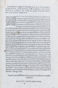,Colonna, Francesco : Hypnerotomachia Poliphili, ubi humana omnia non nisi somnium esse docet atque obiter plurima scitu sanequam digna commemorat  - Asta Libri, Autografi e Stampe - Associazione Nazionale - Case d'Asta italiane