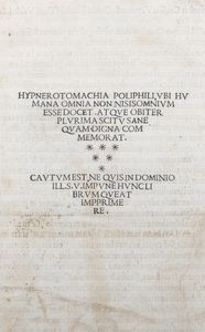 ,Colonna, Francesco : Hypnerotomachia Poliphili, ubi humana omnia non nisi somnium esse docet atque obiter plurima scitu sanequam digna commemorat  - Asta Libri, Autografi e Stampe - Associazione Nazionale - Case d'Asta italiane
