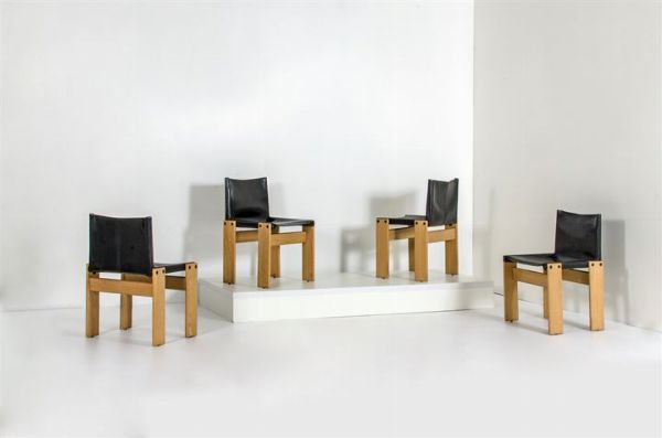 SCARPA AFRA E TOBIA Quattro sedie mod. Monk  - Asta 143 Asta Sant'Agostino: Design - II - Associazione Nazionale - Case d'Asta italiane