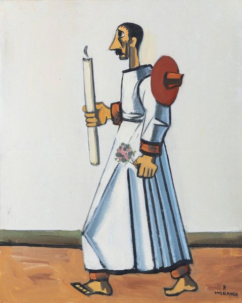 PIETRO MORANDO Alessandria 1892 - 1980 : Il fratellone  - Asta Asta 203 Dipinti - Associazione Nazionale - Case d'Asta italiane